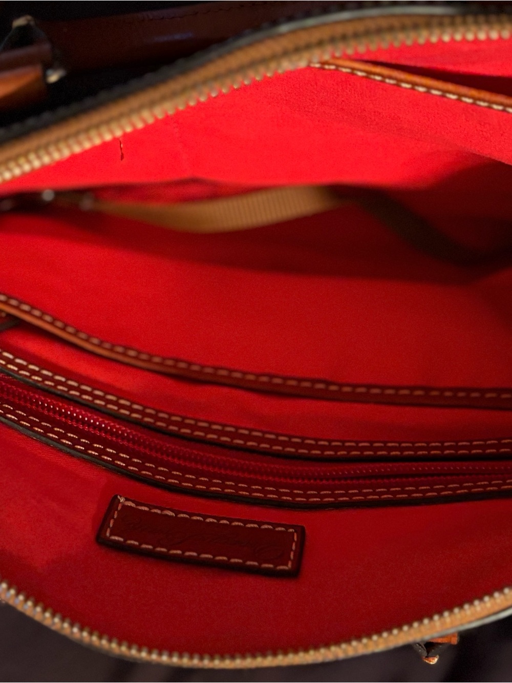Dooney & Bourke Red Interior Leather-Trim Crossbody - Picture 2 of 5